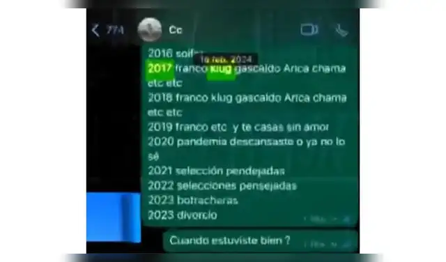 Lista de mujeres que sacó Pamela López con las que Christian Cueva le habría sido infiel. Lista de mujeres que sacó Pamela López con las que Christian Cueva le habría sido infiel.