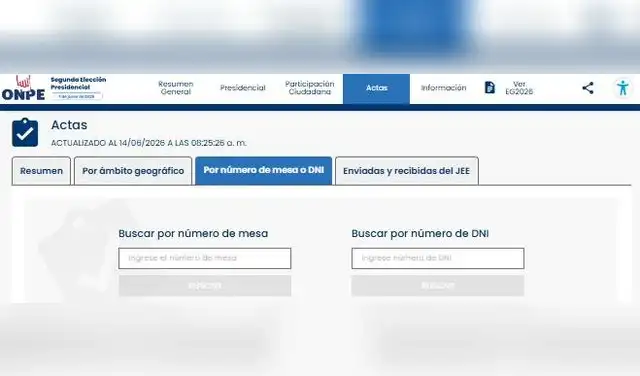 A través de la página de la ONPE, conoce quién ganó en tu mesa de sufragio con tu DNI.  