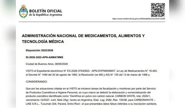 Alerta ANMAT: prohíben una reconocida pasta dental y ordenan retirarla de todos los comercios.  