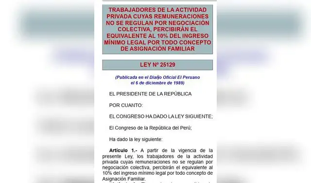 Asignación Familiar Ley 25129. Asignación Familiar Ley 25129.