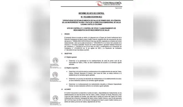 Contraloría detecta medicamentos vencidos en centros de salud de Talara y Paita. Contraloría detecta medicamentos vencidos en centros de salud de Talara y Paita.