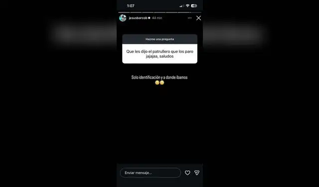 Patrullero interviene auto donde Jesús Barco viajaba con compañía y él revela verdad detrás