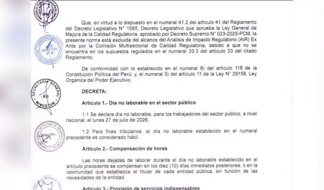 Decreto Supremo N.° 075-2026-PCM.  