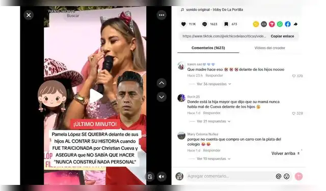 Usuarios critican a Pamela López tras hablar de Christian Cueva delante de sus hijos.
