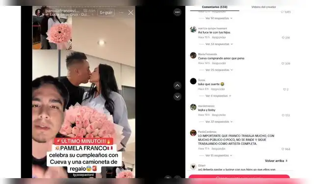 Usuarios cuestionan a Christian Cueva por regalo a Pamela Franco.