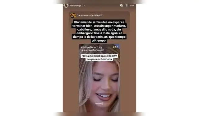 Mensaje de mamá de Austin Palao en contra de Flavia Laos.