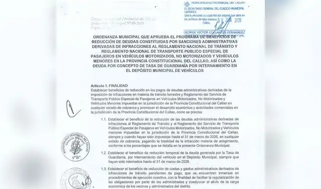 Ordenanza Municipal N.° 009-2026.  