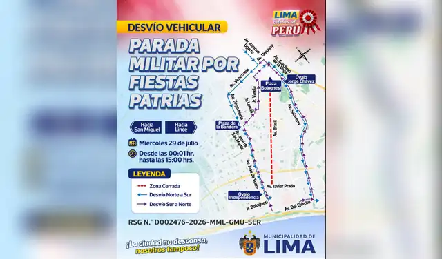 Revisa el mapa y conoce todos los detalles, horarios y rutas alternas. Foto: FB Municipalidad Revisa el mapa y conoce todos los detalles, horarios y rutas alternas. Foto: FB Municipalidad