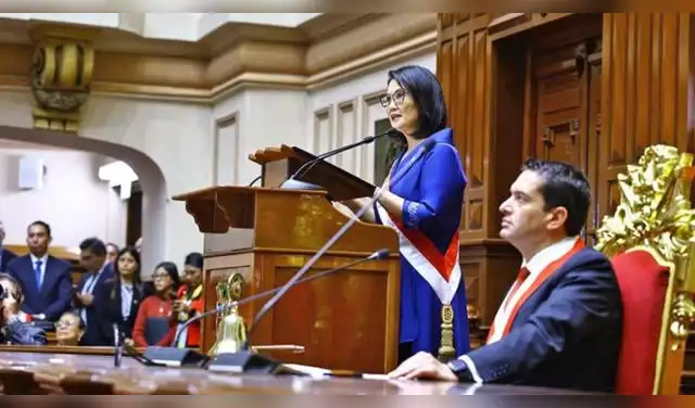 Keiko promete irse del poder tras cinco años y arranca su gobierno en medio de protestas. Foto: El Peruano.