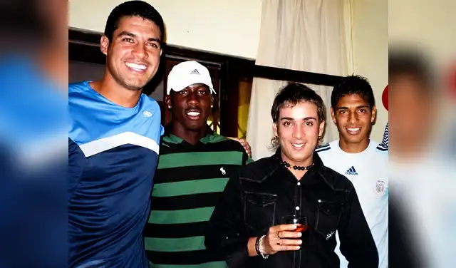 Fernando León junto a Luis Advíncula, Eric Delgado y Paolo Hurtado años atrás en Chiclayo. Fernando León junto a Luis Advíncula, Eric Delgado y Paolo Hurtado años atrás en Chiclayo.