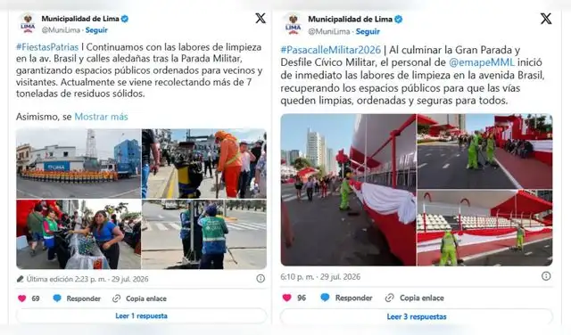 Avenida Brasil terminó llena de basura tras la Parada Militar 2026. Foto: Municipalidad de Lima.