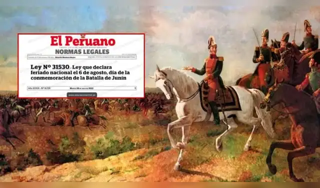 El 6 de agosto es feriado nacional en todo el Perú por la conmemoración de la Batalla de Junín. Foto: Composición EP.