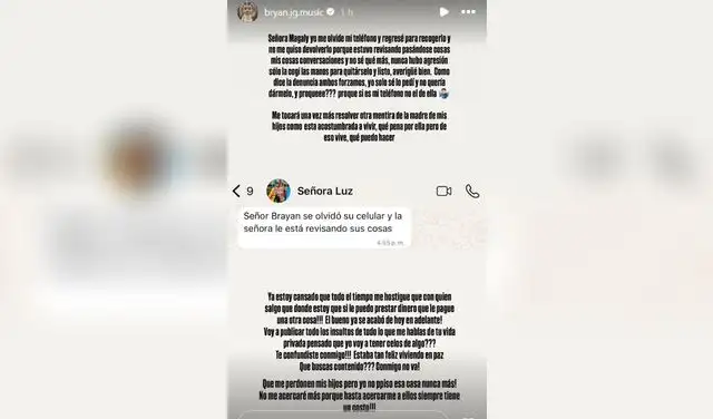 Bryan Torres se defiende de denuncia de Samahara Lobatón y niega agresión.