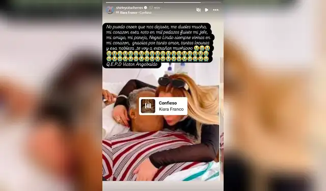 Mensaje de despedida de Shirley Cherres a Víctor Angobaldo. 