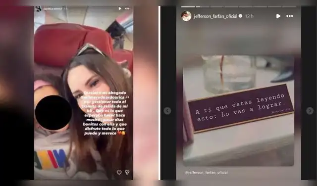 Estas son las reacciones de Jefferson Farfán y Darinka Ramírez tras el viaje con su hija.