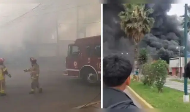 El siniestro se reporta la tarde de este jueves 6 de agosto en la alameda de Los Héroes y se habría iniciado en una ferretería, según información preliminar. Foto: Difusión.