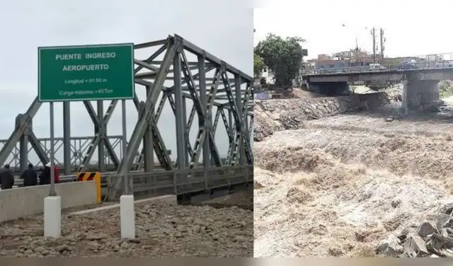 Alerta en el Jorge Chávez: una crecida del río Rímac podría dejar al aeropuerto sin acceso terrestre. Foto: Composición EP. Alerta en el Jorge Chávez: una crecida del río Rímac podría dejar al aeropuerto sin acceso terrestre. Foto: Composición EP.