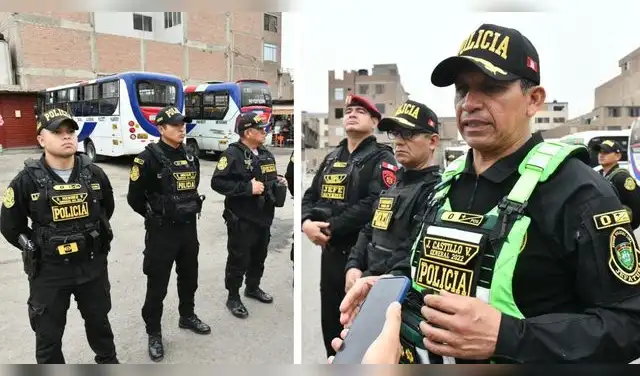 Seguridad en el transporte público: más de 4 mil policías refuerzan rutas, paraderos y buses de Lima. Foto: Composición EP.