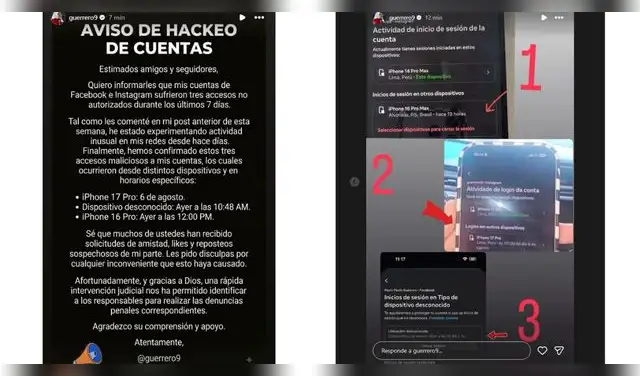 Paolo Guerrero revela que le hackearon y presenta pruebas.