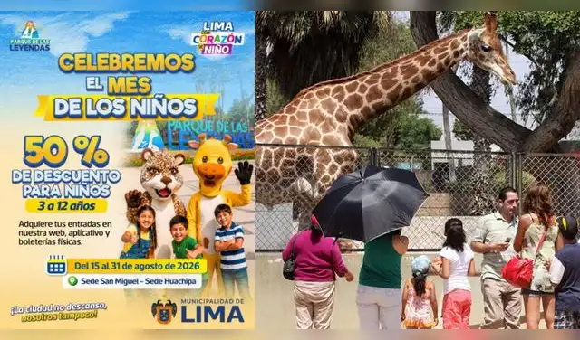 Parque de las Leyendas ofrece entradas al 50%: conoce quiénes acceden. Foto: Composición EP.