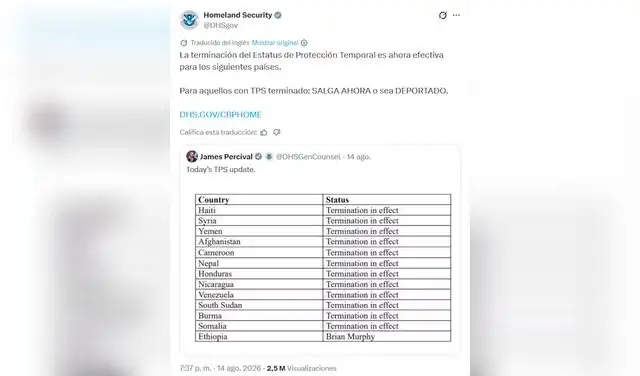 Fin del TPS para estos extranjeros de EE.UU. Fin del TPS para estos extranjeros de EE.UU.