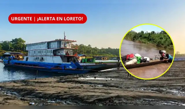 Los ríos Huallaga y Nanay se encuentran en umbral naranja debido a la temporada de vaciante, mientras el Senamhi prevé que el descenso continúe hasta mediados de septiembre. Foto: Composición EP. Los ríos Huallaga y Nanay se encuentran en umbral naranja debido a la temporada de vaciante, mientras el Senamhi prevé que el descenso continúe hasta mediados de septiembre. Foto: Composición EP.