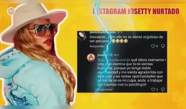 Josetty Hurtado responde a críticas.