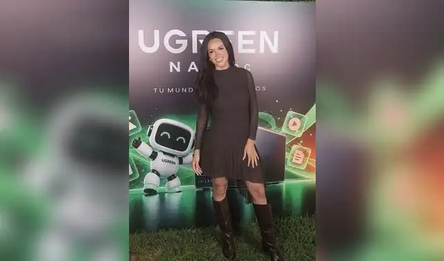 Angie Arizaga estuvo en evento Ugreen donde habló del momento familiar que atraviesa.