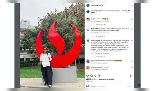 Melissa Gonzáles se titula y su esposo Jorge Luna reacciona.