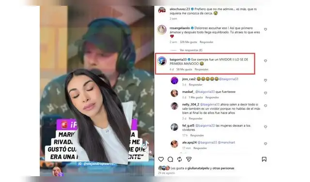 Hermano de Alejandra Baigorria comenta contra Mario Hart. Hermano de Alejandra Baigorria comenta contra Mario Hart.
