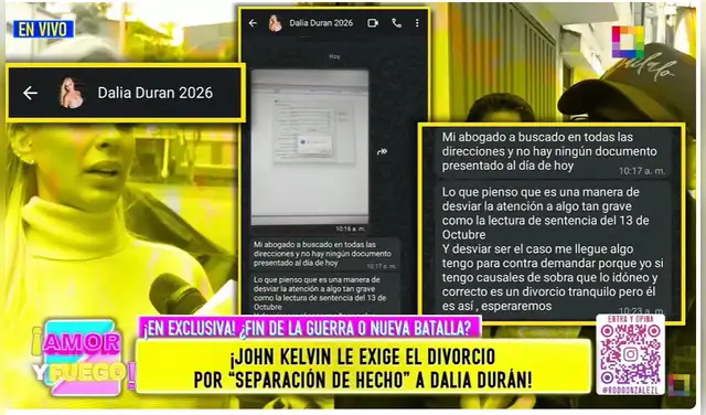 Jhon Kelvin interpone demanda de divorcio a Dalia Durán y ella tiene impensada reacción