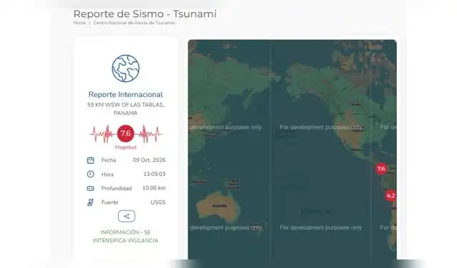 Alerta de tsunami en Perú.