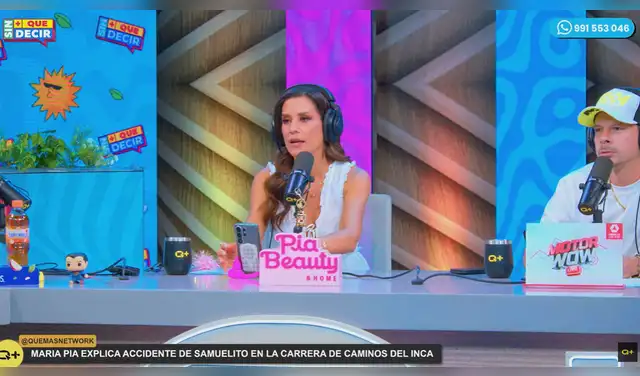 María Pía Copello rompe en llanto en vivo al enterarse de accidente que sufrieron su hijo y esposo en el Rally Caminos del Inca