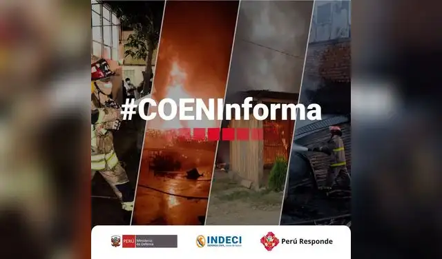 Efectivos de los Bomberos Voluntarios del Perú realizan labores de control y extinción.