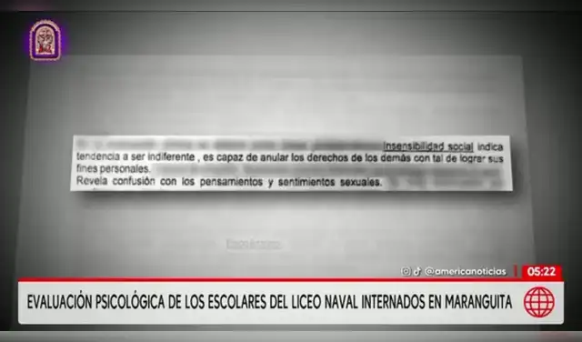 Evaluación psicológica de los escolares del Liceo Naval internados en Maranguita. Foto: América Noticias.