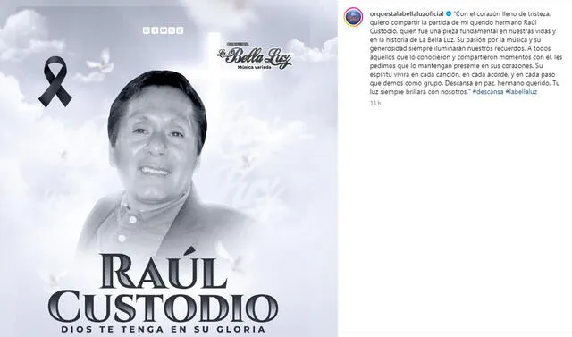 Raúl Custodio, uno de los fundadores de La Bella Luz, falleció.  