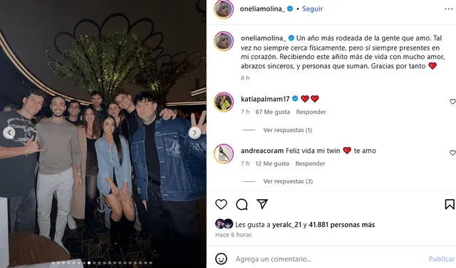 Onelia Molina pasa su santo con su ex. Onelia Molina pasa su santo con su ex.