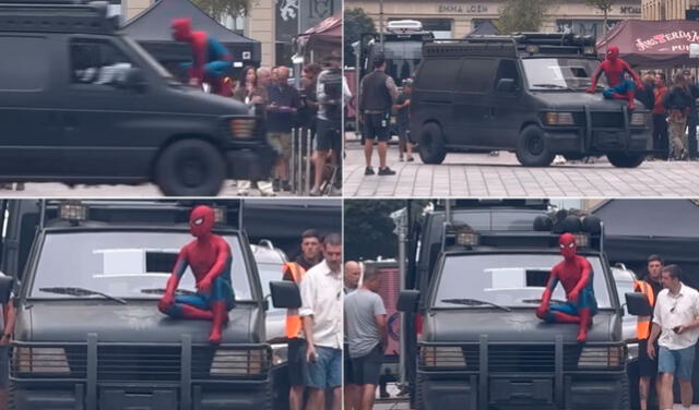  Filtran imágenes de Spider-Man contra la furgoneta de Punisher. Foto: X/KT perspective   