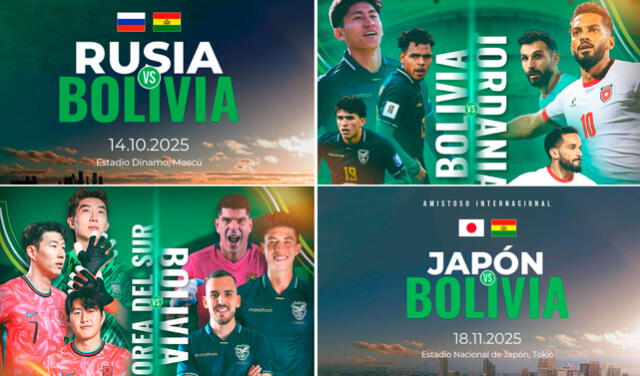  Bolivia pactó cuatro amistosos de intenso nivel de cara al repechaje. Foto: Bolivia   