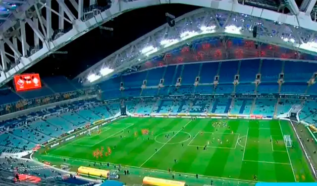 Así luce el estadio de Sochi. Foto: captura/América TV Así luce el estadio de Sochi. Foto: captura/América TV