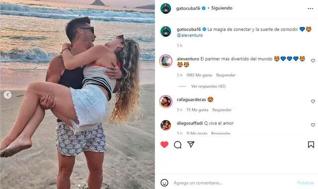 Rodrigo Cuba y Ale Venturo disfrutan su amor en este verano. - FUENTE: Instagram.   