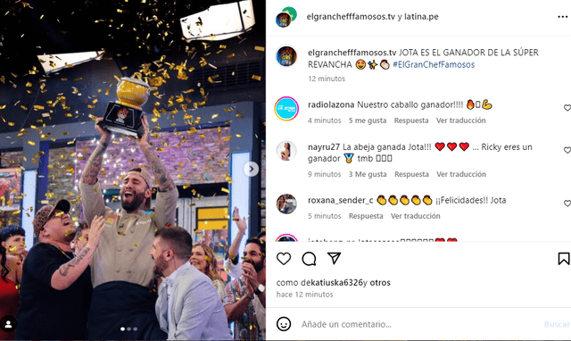 <em>Jota Benz alzó la 'Olla de Oro'. Captura: Instagram</em>   