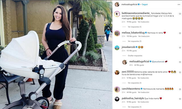 Melissa Klug comparte foto con su bebé y Jesús Barco reacciona en Instagram.