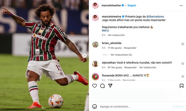 Marcelo Vieira publicó mensaje tras partido con Alianza Lima. Foto: Instagram   