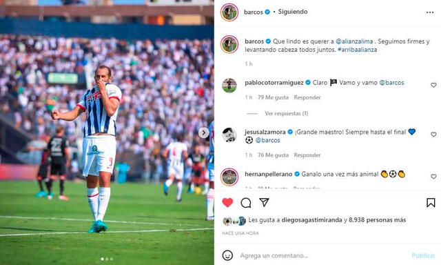 Hernán Barcos dejó mensaje para los hinchas de Alianza Lima. - FUENTE: Instagram.  