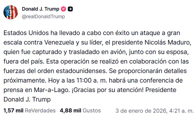 Donald Trump reveló que atrapó a Nicolás Maduro Donald Trump reveló que atrapó a Nicolás Maduro