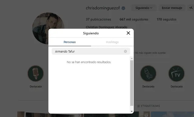 Christian Domínguez y Armando Tafur, productor de América Hoy, se dejan de seguir en Instagram.