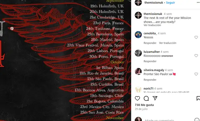  The Mission llega a España.