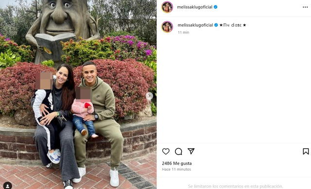 Melissa Klug presume fotografía junto a Jesús Barco, su hija y su nieta Xianna.