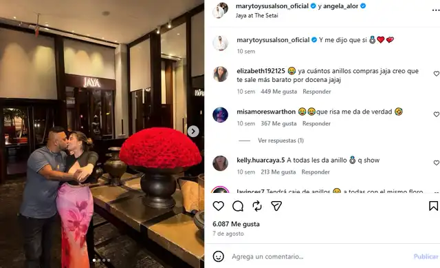Maryto se comprometió con su novia Ángela Alor. Maryto se comprometió con su novia Ángela Alor.